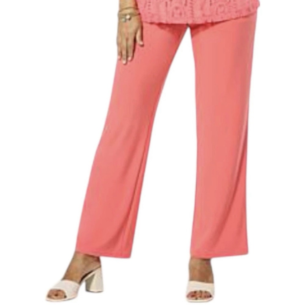 Antthony Women's Straight Leg Pant Vibrant Coral Size Small HSN